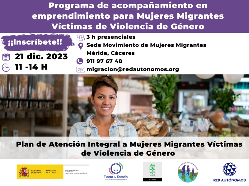 Convocatoria al Último Encuentro del Programa de Acompañamiento en Emprendimiento para Mujeres Migrantes en Mérida